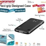 Promate Black Akton S5 flexi-grip Protective Shell Case