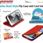 Promate Red Folio S5 Bookcover with inside card pocket