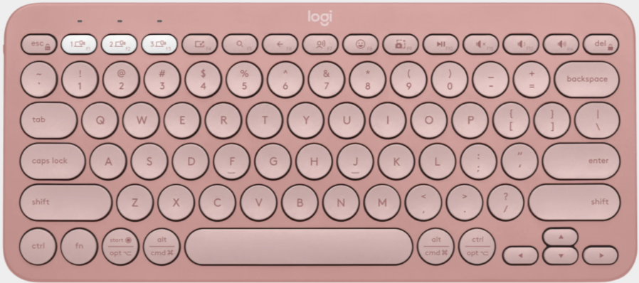920-011853 Logitech Pebble Keys 2 K380s Rose Bluetooth Keyboard - Image 1