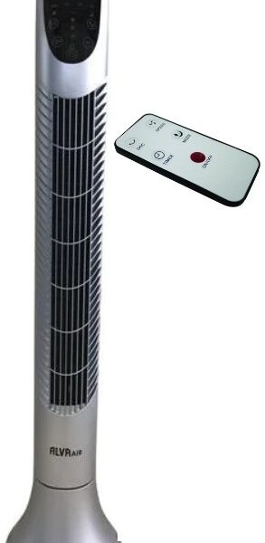 ALVA AIR 92CM PLASTIC TOWER FAN - SILVER