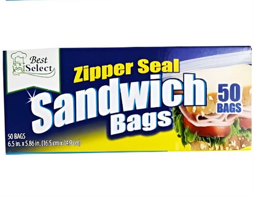 Casey Zip Seal 50 Sandwich Bags 16x15cm Retail Packaging No
