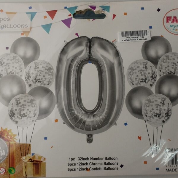 Casey 13pc Silver and White Balloon Set Nr.0