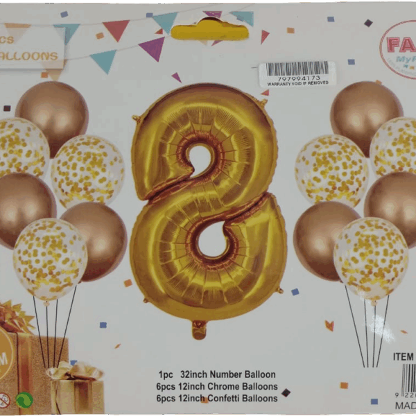 Casey 13pc Gold and White Balloon Set Nr.8
