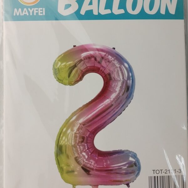 Casey 102cm Rainbow Balloon Number 2