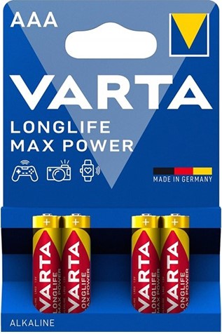 Varta LongLife Alkaline AAA Max Power 4 Pack