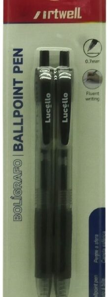 Artwell 2 Pack Ballpoint Black Pens