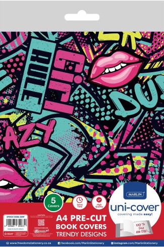 Marlin A4 Girl Rule Precut Book Covers 5 Pack