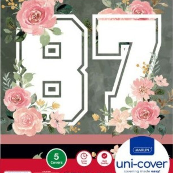 Marlin A4 87 Floral PreCut 5 Pack Book Cover