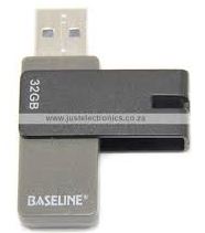 Baseline 32GB USB 2.0 Swivel Flash Drive