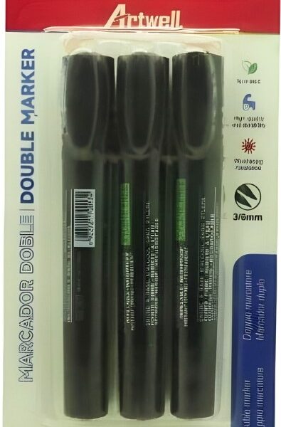 Artwell 3 Pack Permanent Double Black Marker