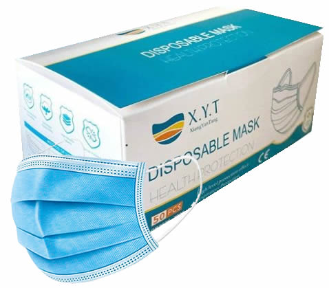 Casey XYT Branded 3 Ply Disposable Face Mask with