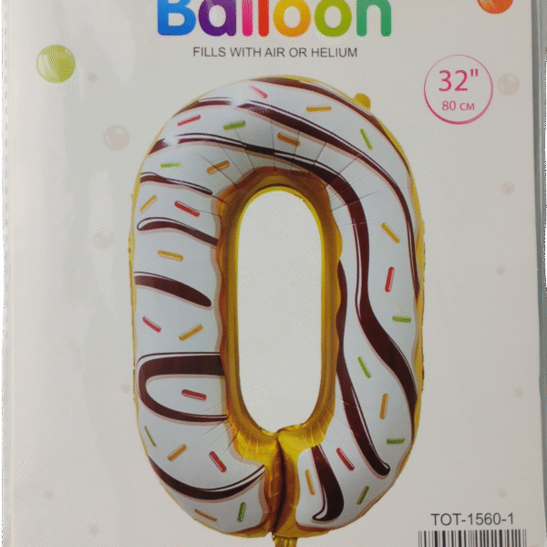 Casey 102cm Donut Balloon Number 0