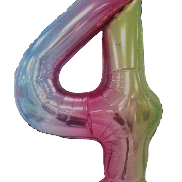 Casey 102cm Rainbow Balloon Number 4