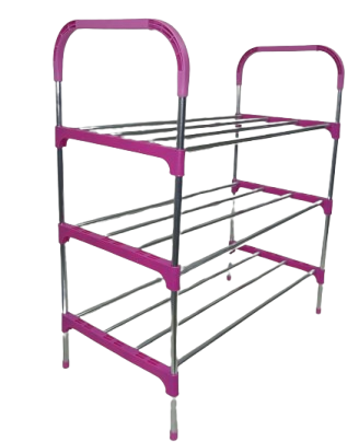 Nordic Wind Pink Cross 3 Tier 12 Shoe Steel Rack