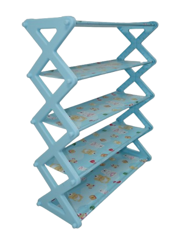 Nordic Wind Cross 5 Tier 15 Shoe Rack Blue