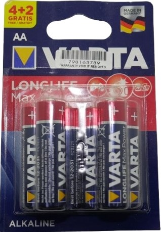 Varta LongLife Max Power Alkaline 6 Pack AA