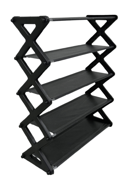 Nordic Wind Cross 5 Tier 15 Shoe Rack Black