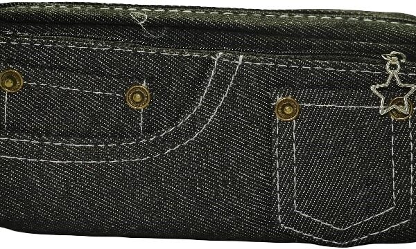 Brainware Black Denim Pencil Case