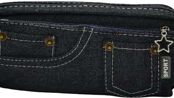Brainware Dark Blue Denim Pencil Case