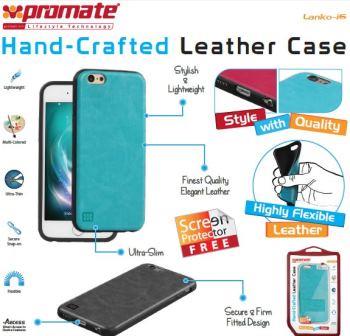 Promate Blue Lanko i6 Leather Flexible SnapOn