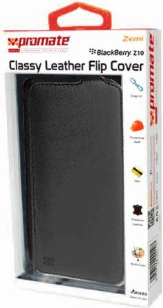 Promate Black Zemi BlackBerry Z10 Classy Leather