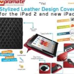 Promate Black iPose.10-Stylized Leather Design Cover