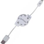 Manhattan iLynk Lightning Cable Retractable 1m White