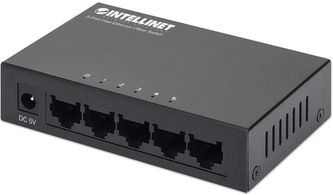 523301 Intellinet 5 Port Fast Ethernet Office Switch - Image 1