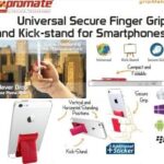Promate Gripmate Universal Smartphone Finger Grip and Kickstand Maroon