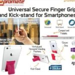 Promate Gripmate Universal Smartphone Finger Grip and Kickstand Pink