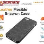 Promate Black Lanko iPhone 5 Hand-Crafted Leather Case