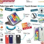 Promate Dark Blue Lucent S5 Bookcover with TouchScreen