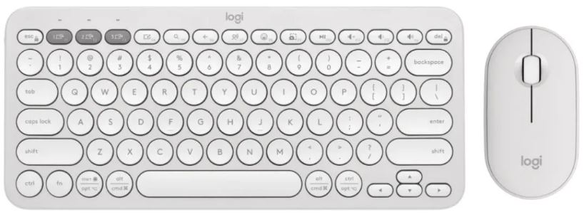 920-012240 Logitech Pebble 2 Keyboard & Mouse Combo - White - Image 1
