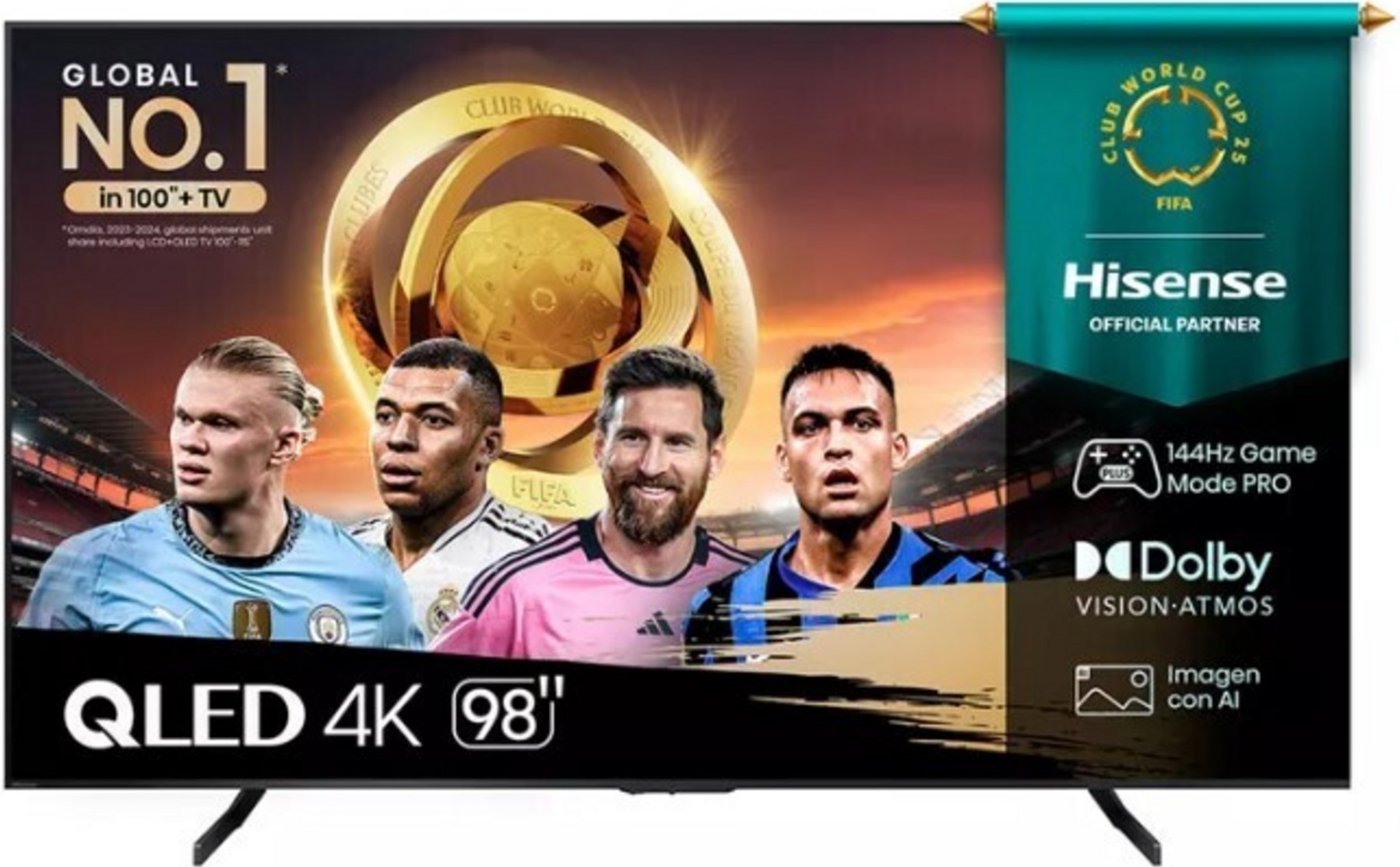 98q6q Hisense 98 Inch VIDAA U8 144Hz QLED Smart TV - Image 1