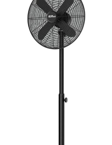 Alva Air 40cm Matte Black Finish Telescopic Pedestal Fan