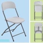UniQue Blow Moulded Folding Plastic Chair With Steel Frame