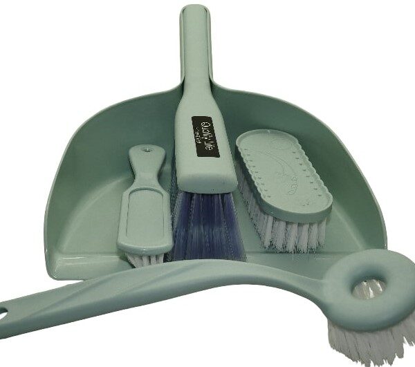 Casey 5 Piece Handheld Dust Pan And Brush Set Light Green