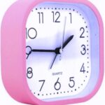 Casey Bedside Square Alarm Clock 12cm Pink