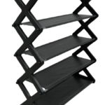 Nordic Wind Cross 5 Tier 15 Shoe Rack Black
