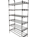 Nordic Wind Black 6 Tier 18 Shoe Steel Rack