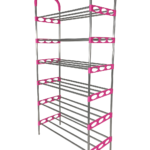Nordic Wind Pink 6 Tier 18 Shoe Steel Rack
