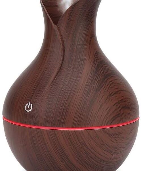 Casey Ultrasonic Aroma Portable Humidifier Dark Hollow Wood
