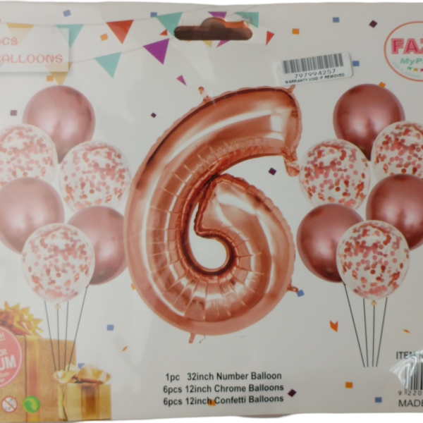 Casey 13pc Rose Gold and White Balloon Set Nr 6