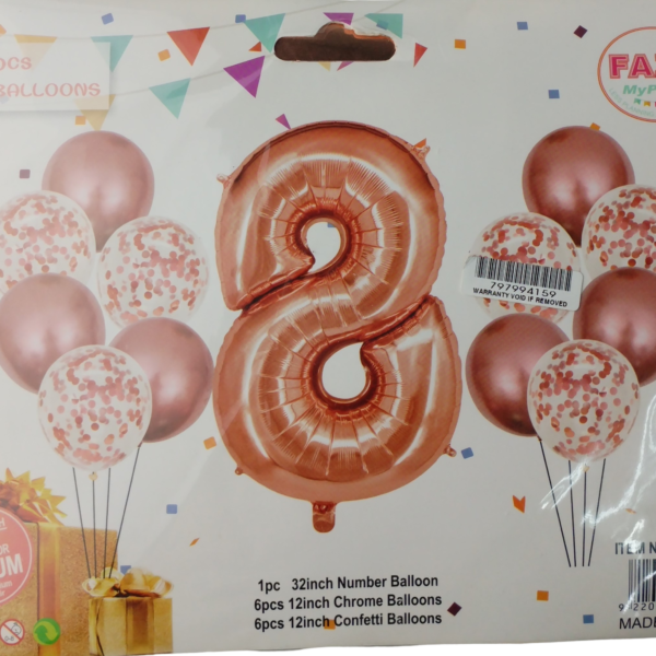 Casey 13pc Rose Gold and White Balloon Set Nr 8