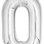 Casey 102cm Silver Balloon Number 0