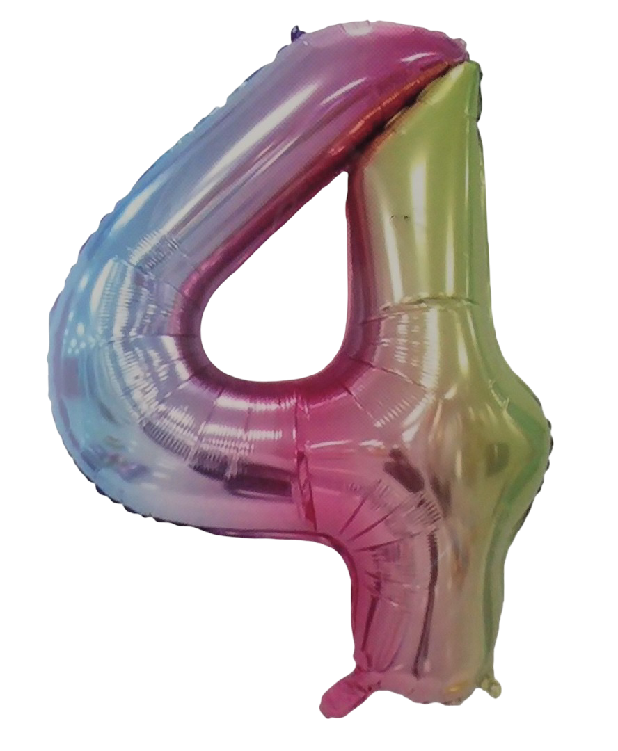 izy-2131-3-nr4rnbw Casey 102cm Rainbow Balloon Number 4 - Image 1
