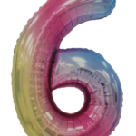 Casey 102cm Rainbow Balloon Number 6