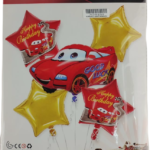 Casey 5pc Red Cars Themed Birthday Balloon Set