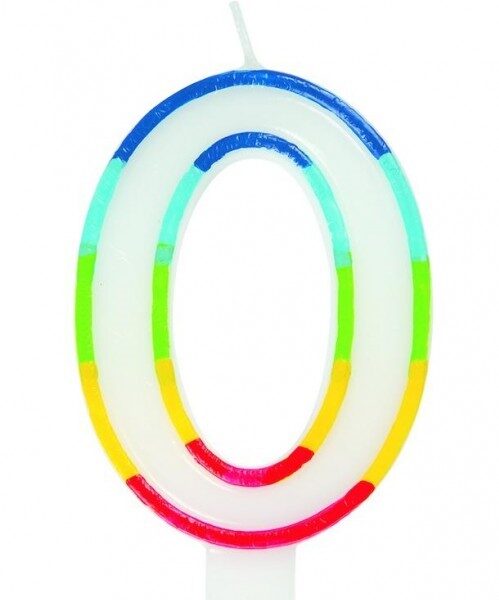 Casey 7cm Multicolor Numerical Birthday Candle Nr.0