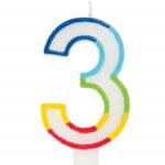 Casey 7cm Multicolor Numerical Birthday Candle Nr.3
